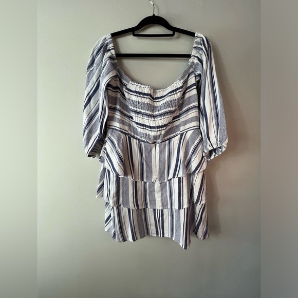 Parker Dresses Parker Bahama Shift Aquarius Stripe Off Shoulder Mini Dress 1166 - Picture 5 of 6